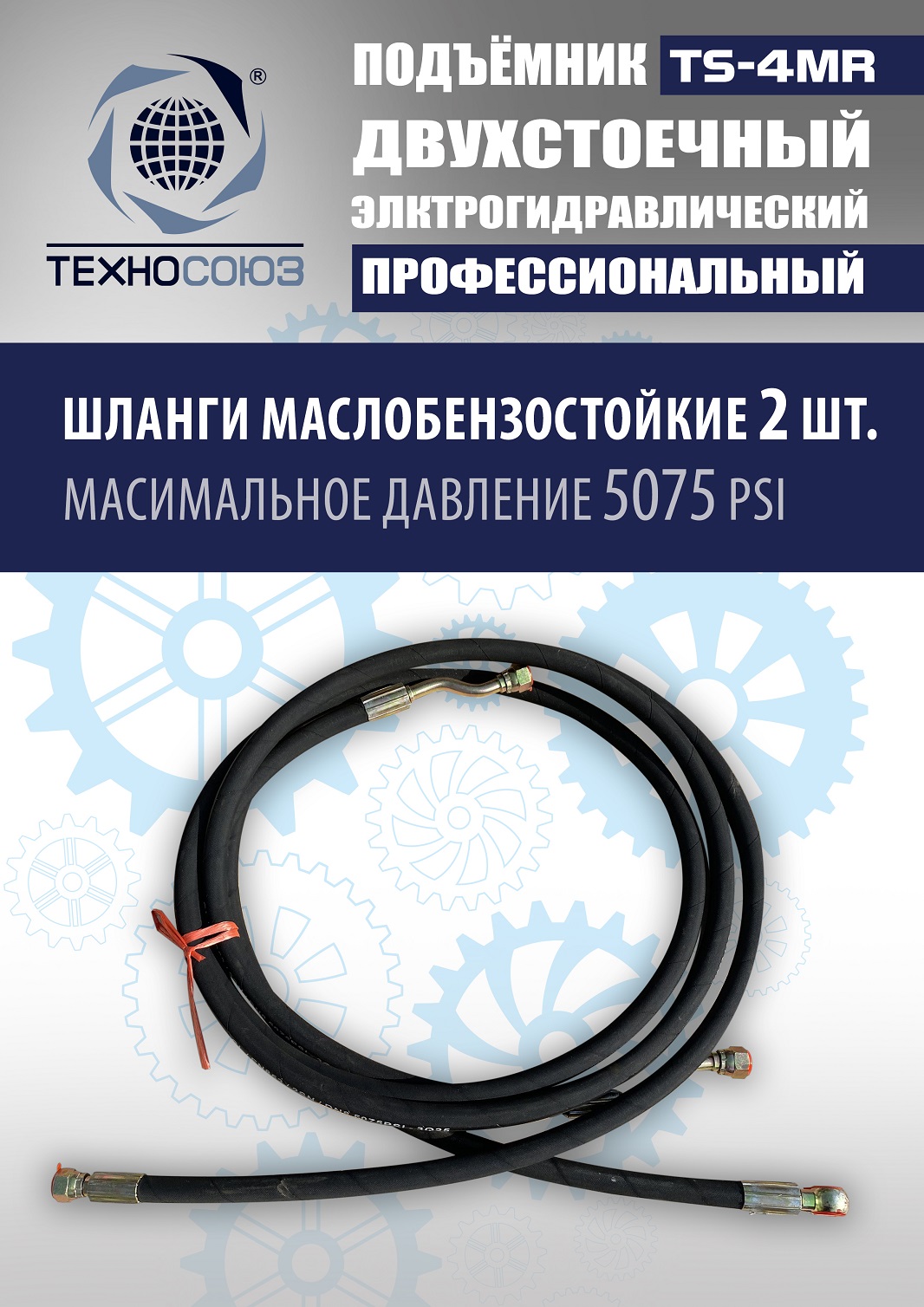 TS-4MR Подъемник 2-хст. г/п 4 т съем-ручка+проставки (2025) (220 V ТВ)