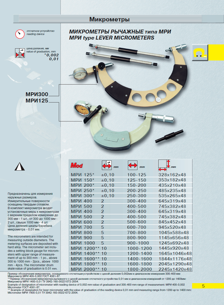 Микрометр рычажный МРИ 150 (0,002), цены в Москве